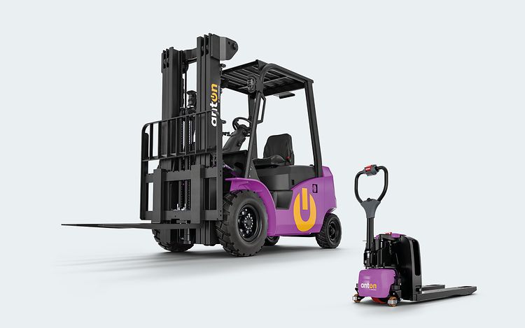 CArretilla y transpaleta eléctricos morados